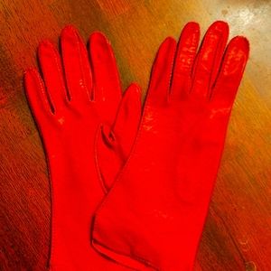 Vintage red leather Ann Taylor gloves